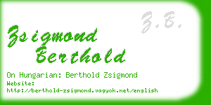 zsigmond berthold business card